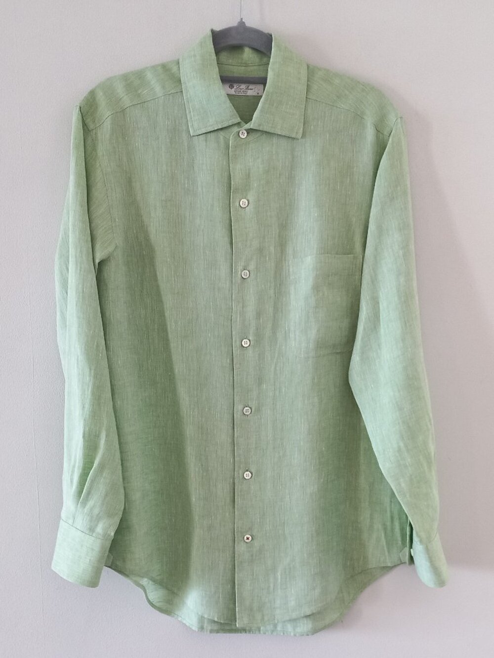 LORO PIANA Green 100% Linen button up shirt